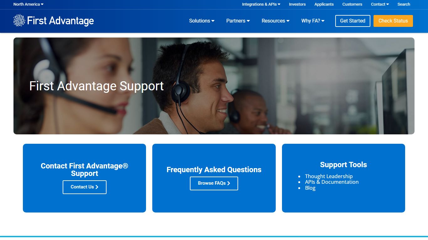 Support & FAQs | First Advantage - North America